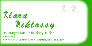 klara miklossy business card