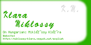 klara miklossy business card